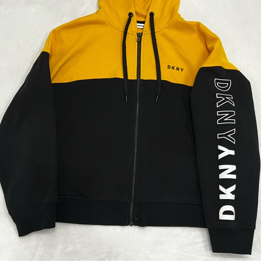 Yellow & Black Zip up Hoodie - Picture 4 of 4